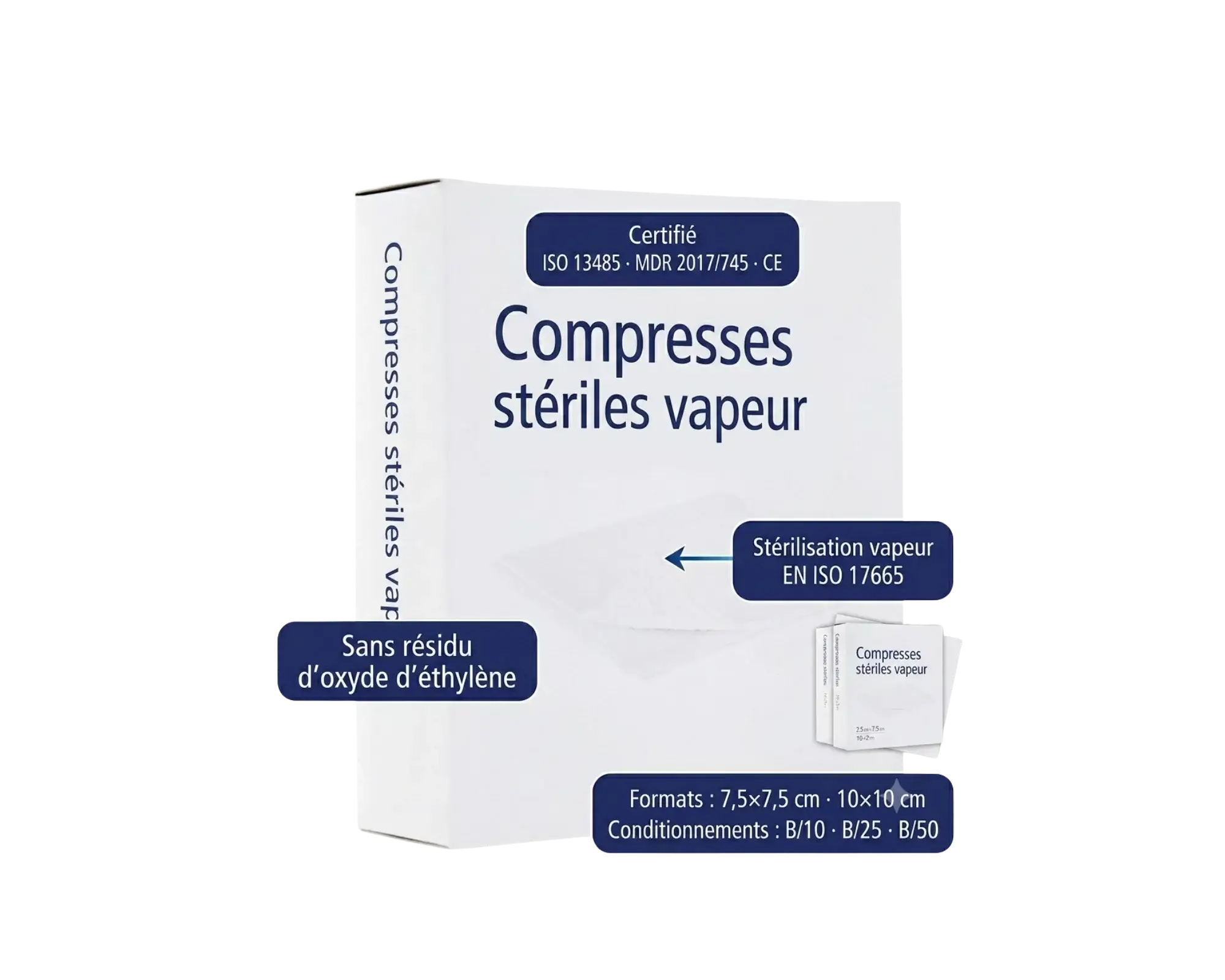 Compresses steriles vapeur